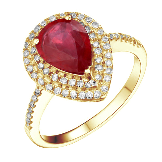 Zlatý prsten s rubínem 83449