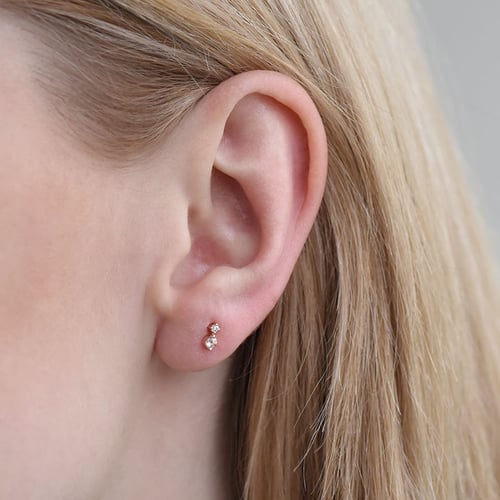Minimalistické náušnice s morganity a diamanty Durante