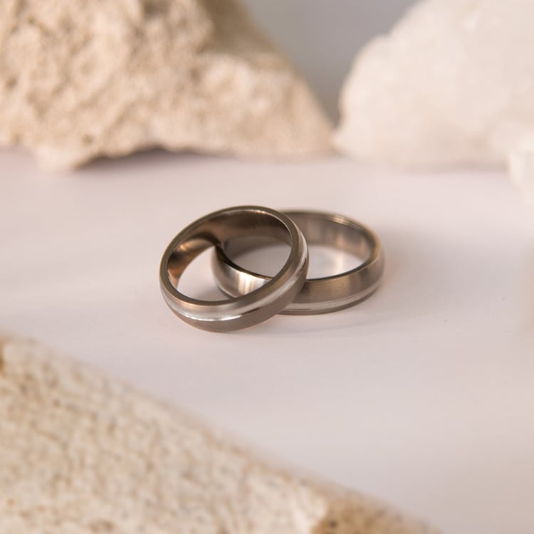 Snubní prsteny z titanu a stříbra Zakary 108592