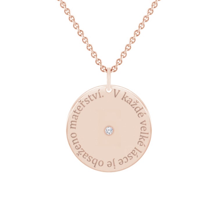 Přívěsek s citátem a diamantem Janet 99392