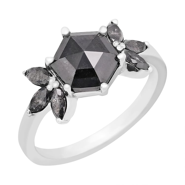 Prsten s hexagon salt and pepper diamantem a marquise diamanty Bonnie