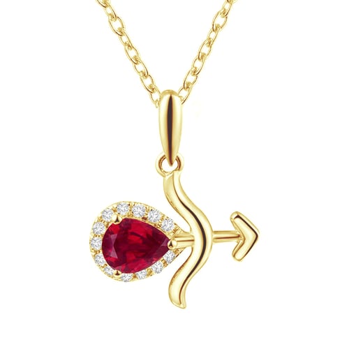 Rubínový přívěsek ve znamení Střelce s diamanty Centauro