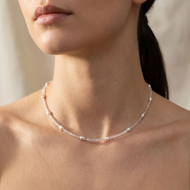 Stříbrný perlový náhrdelník Ilmar 166299