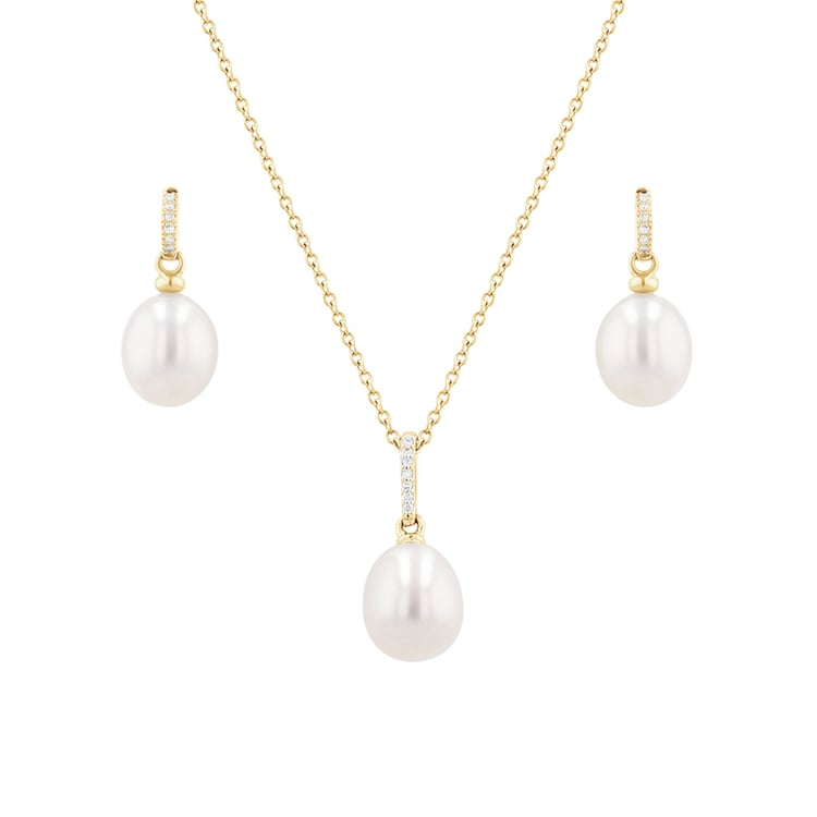 Zlatá perlová kolekce s diamanty Dudey 116026