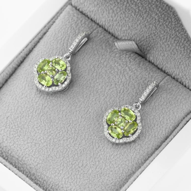 Stříbrné náušnice s olivíny 46085