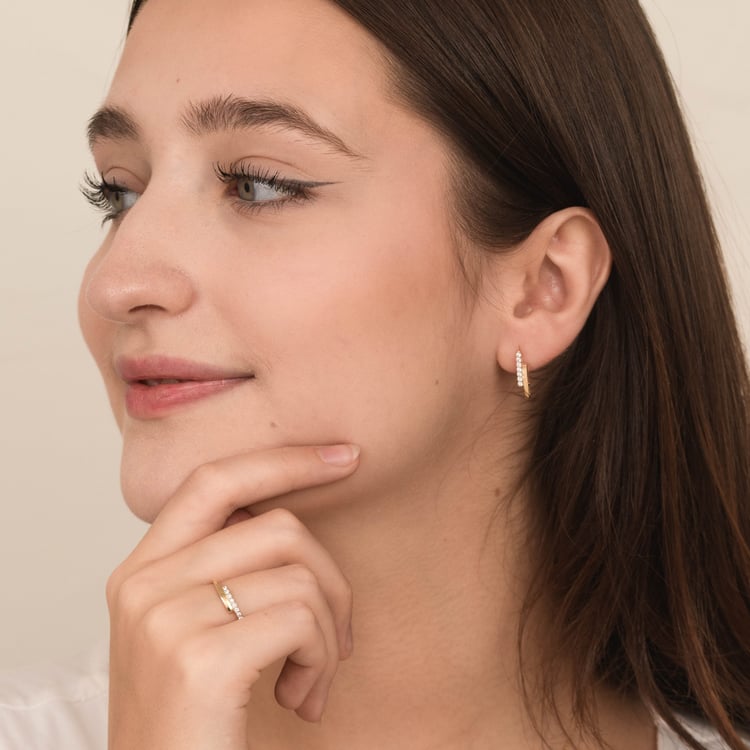 Zlaté náušnice s diamanty Key 165767