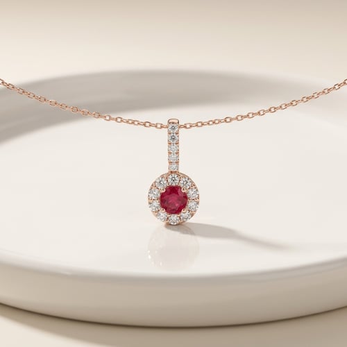 Stříbrný elegantní přívěsek s rubínem a lab-grown diamanty Jack