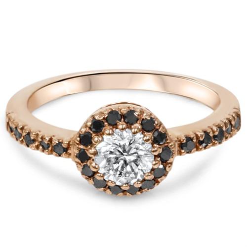 Diamantový prsten z růžového zlata s černými diamanty Lorin 3939