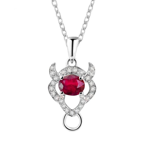 Rubínový přívěsek ve znamení Býka s diamanty Toro