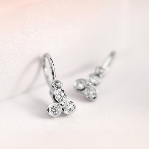 Zlaté dětské náušnice s lab-grown diamanty Jasmine
