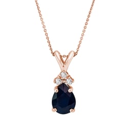 Zlatý přívěsek se safírovou slzou a diamanty Janith