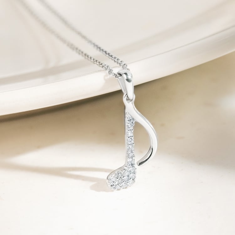 Zlatý přívěsek s lab-grown diamantem ve tvaru noty 164910