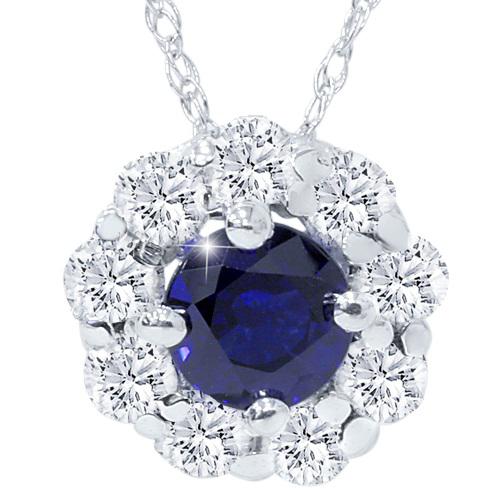 Zlatý náhrdelník se safírem a diamanty