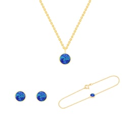 Zlatá sada šperků s modrými opály Tallie