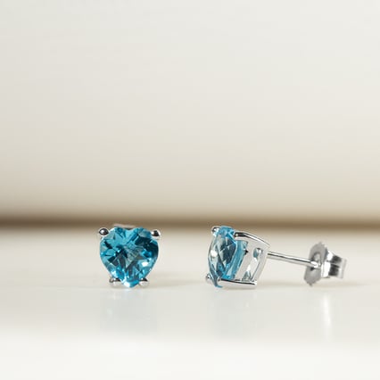 Zlaté náušnice se srdíčkovými topazy Kaciah