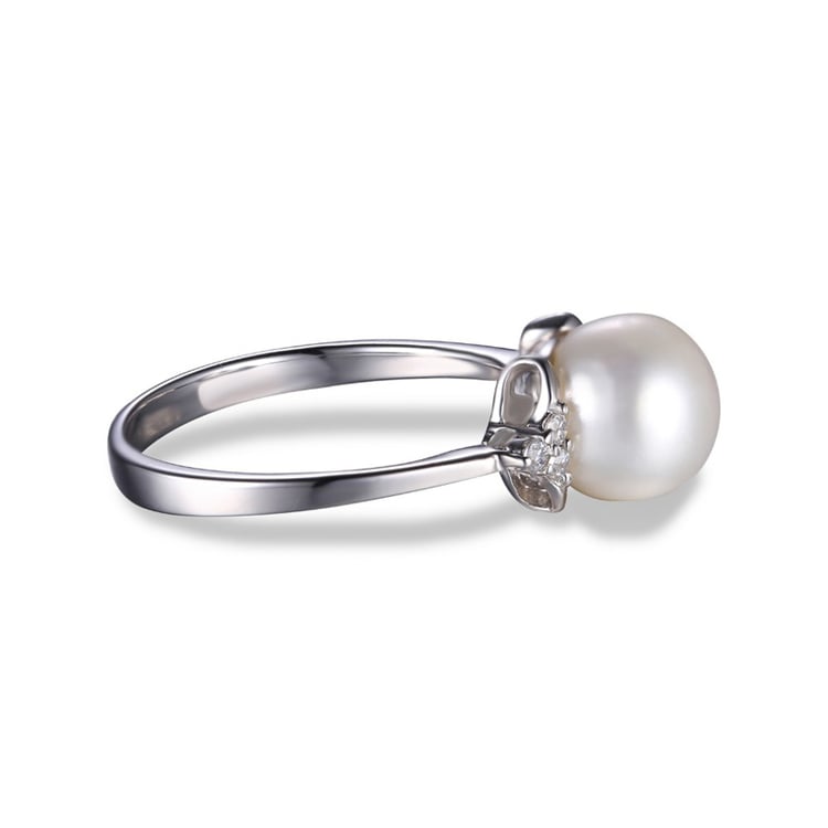 Perlový prsten ze stříbra 19388