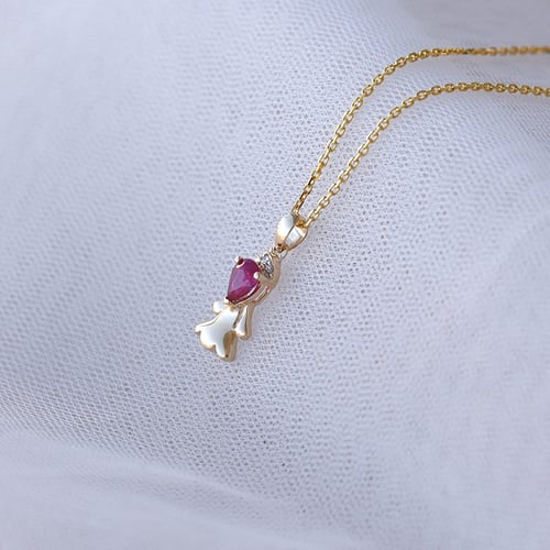 Rubínový přívěsek ve znamení Panny s diamanty Virgen