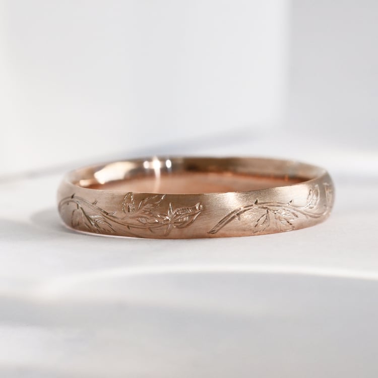 Snubní prsteny s ruční rytinou růží Danni 118180