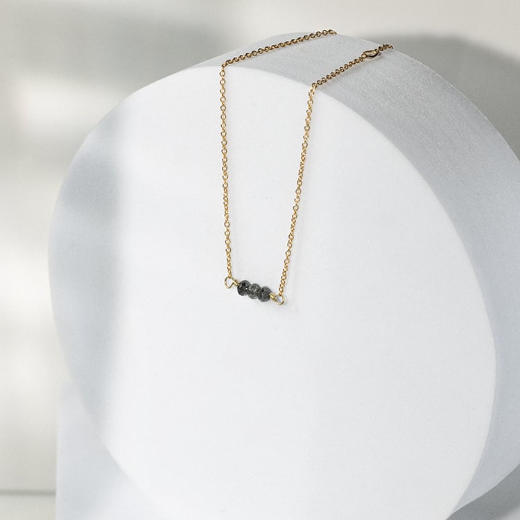 Stříbrný náramek na nohu se salt and pepper diamanty Muna 142635