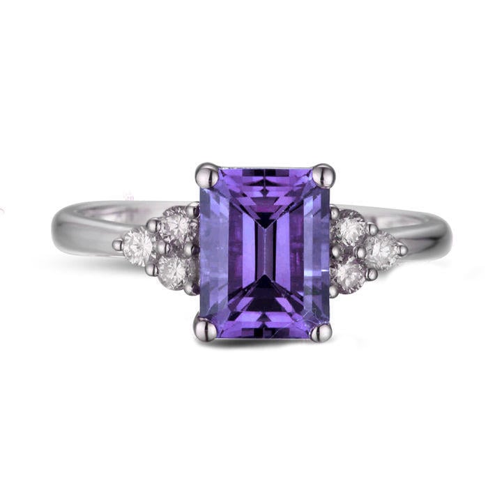 Prsten z bílého zlata s ametystem 22672