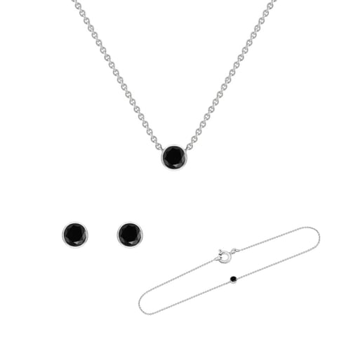 Minimalistická sada šperků s černými diamanty Jett