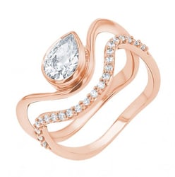 Romantický zásnubní set atypických prstýnků s diamanty Genevive