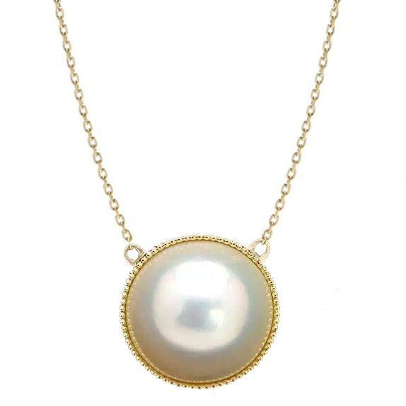 Zlatý náhrdelník s mabe perlou Wawy