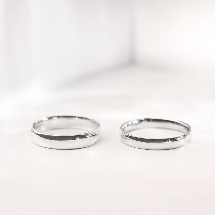 Snubní prsteny klasického komfortního typu z bílého zlata 157023