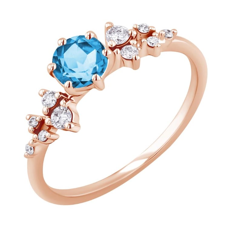 Zásnubní prsten se švýcarským topazem a diamanty Olha 151014