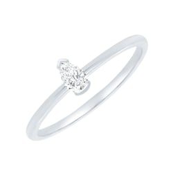 Minimalistický prsten ze zlata s lab-grown pear diamantem Valentin