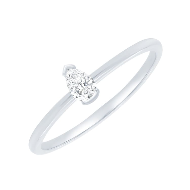 Minimalistický prsten ze zlata s lab-grown pear diamantem Valentin 162508