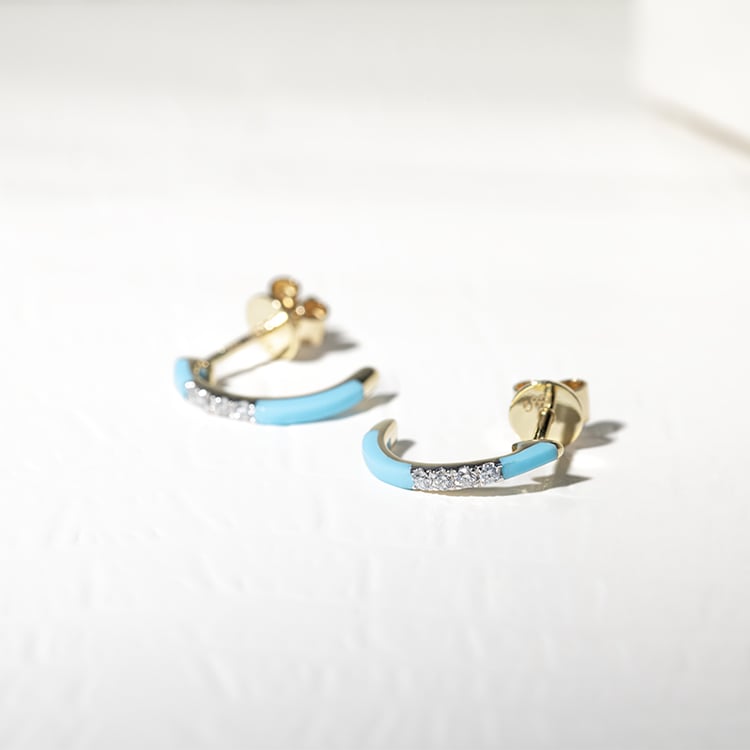 Modré keramické náušnice s diamanty Edela 127599