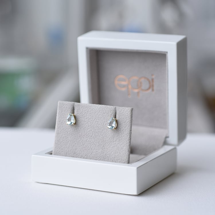 Zlaté náušnice s akvamaríny 61859