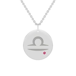 Zlatý přívěsek se znamením a turmalínem Váhy