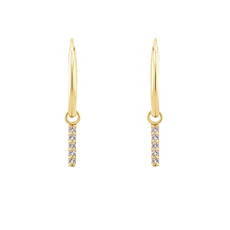 Zlaté visací náušnice s bílými topazy Elaine 123950