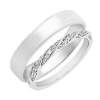 Propletený eternity prsten s diamanty a pánský komfortní prsten Frances