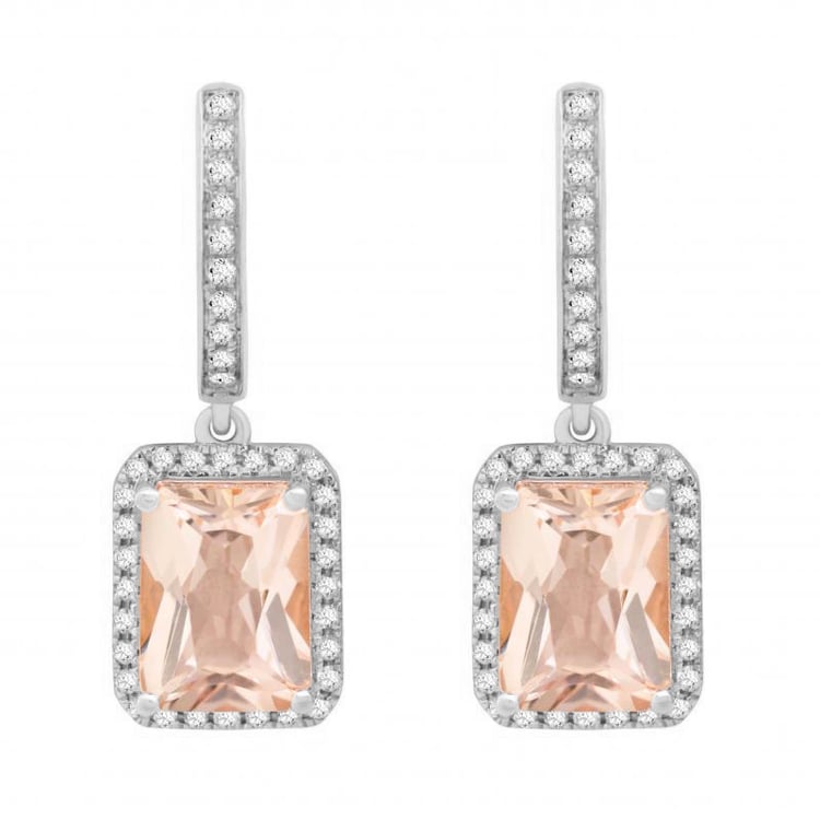 Růžové zlaté náušnice s morganity 88129