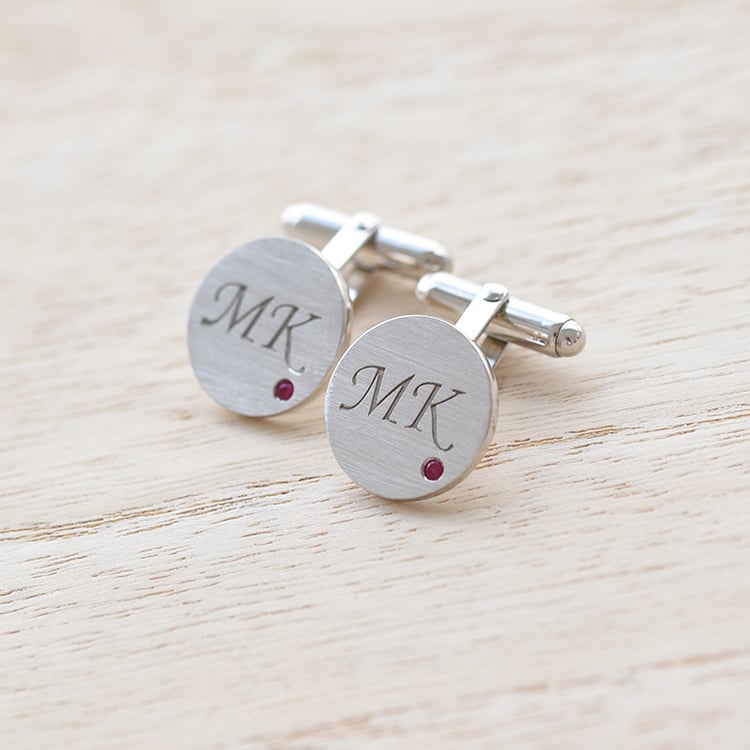 Manžetové knoflíčky ze stříbra s gravírem 68899