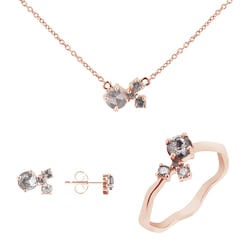 Cluster sada šperků se salt and pepper diamanty Halli