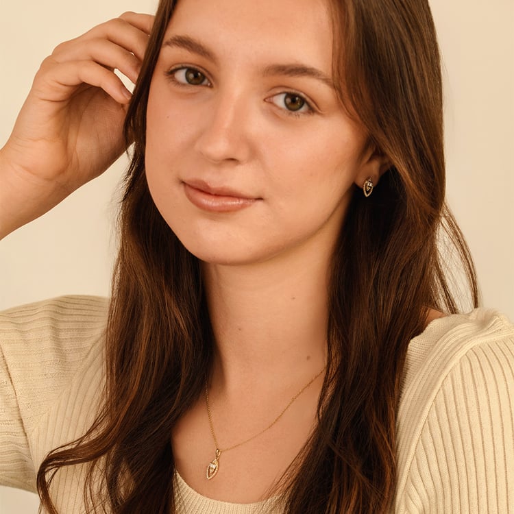 Zlatý přívěsek mandlového tvaru s lab-grown diamanty Einar 161838