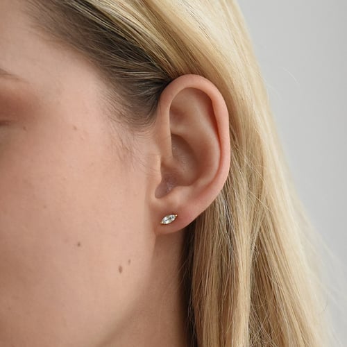 Minimalistické stříbrné náušnice s akvamaríny Andine