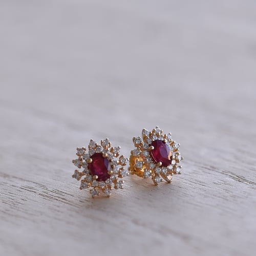 Rubínové náušnice s diamanty Richelle