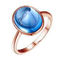 Modrý topaz ve zlatém prstenu Jariet