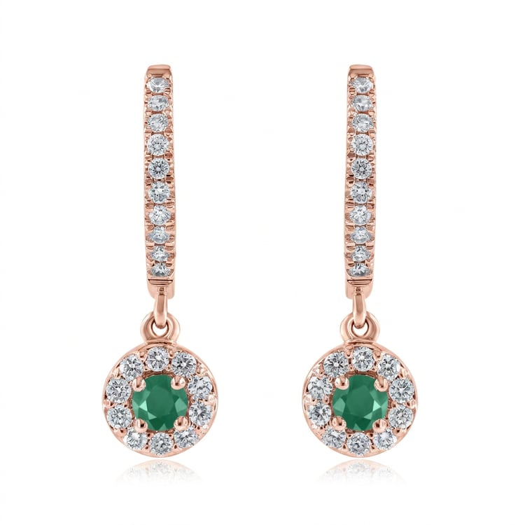 Půvabné stříbrné náušnice se smaragdy a lab-grown diamanty Donna 169423