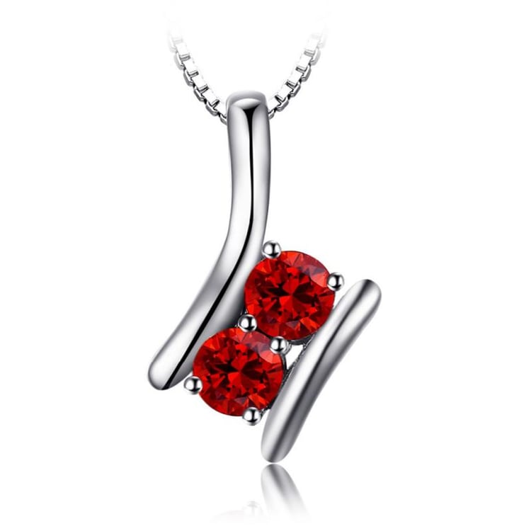 Stříbrný náhrdelník s granátmi Diare
