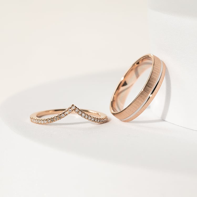 Zlaté snubní prsteny z kombinovaného zlata Miro 142623