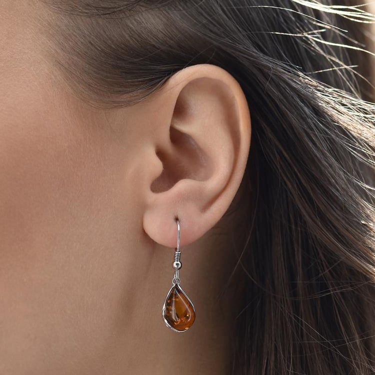 Náušnice s jantary 19494