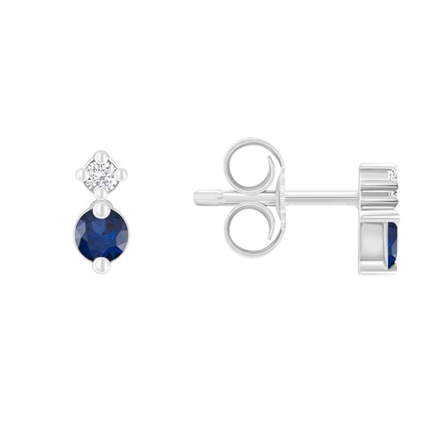 Minimalistické náušnice se safíry a diamanty Durante