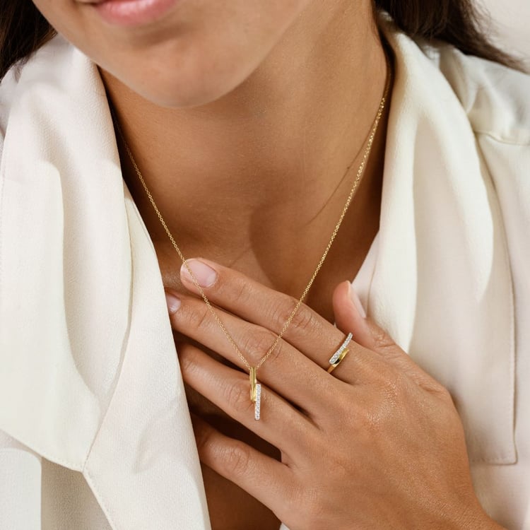 Zlatý přívěsek s lab-grown diamanty Katie 161468