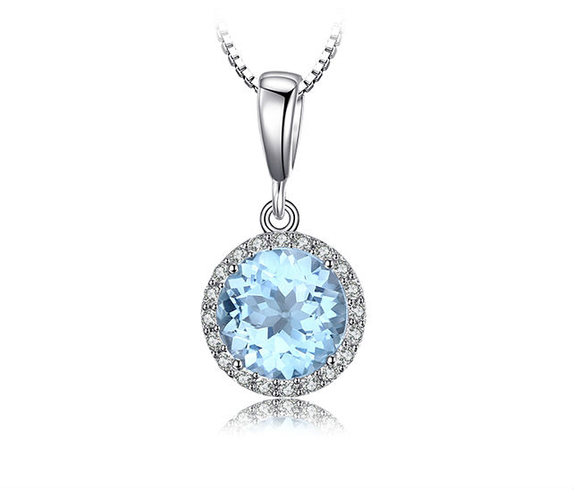 Nebesky modrý topazový přívěsek ze stříbra Eleanor